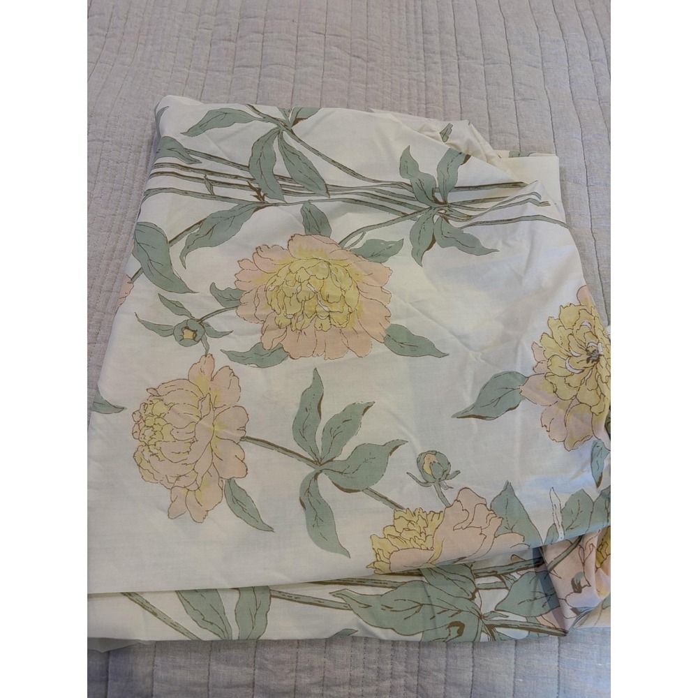 Vintage Utica Twin Fitted Sheet Floral Peony Pattern No Iron Percale Cotton